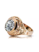 Zircon čtrnásťkaraté ružové zlato Ring Vintage style vrc012r-zi Art Deco